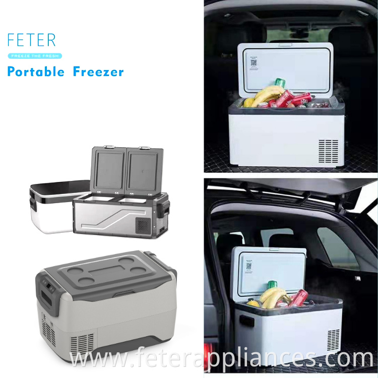 Dual Zone Portable Refrigerator with Danfoss Compressor, Mini Fridge Cooler Refrigerator for Outdoor, Home Use, White